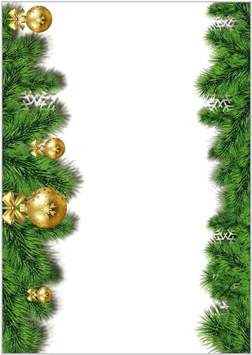 DIN A4 Briefpapier Weihnachten - Papier Xmas - 20 Blatt - Motiv Nr. 112 | 80g/m² von deLuxeTuning.de