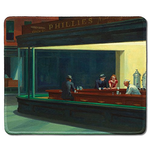 dealzEpic - Art Mauspad – Naturkautschuk Mauspad bedruckt mit Nighthawks von Edward Hopper – genähte Kanten – 24,1 x 20,1 cm dealzEpic - Art Mauspad – Naturkautschuk Mauspad bedruckt mit Nighthawks von Edward Hopper – genähte Kanten – 24,1 x 20,1 cm von dealzEpic