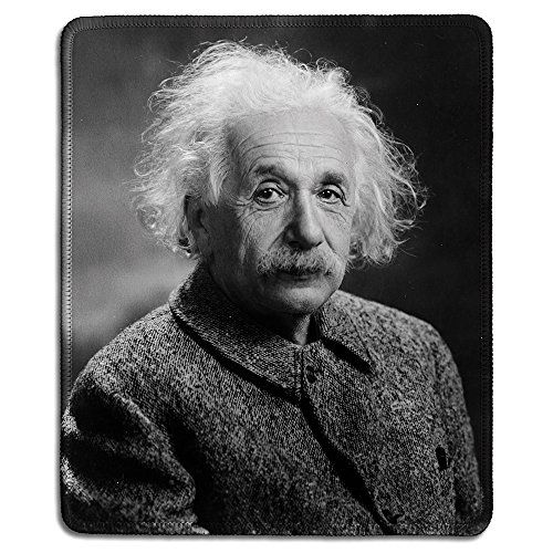 dealzEpic - Art Mousepad – Naturkautschuk Mauspad mit klassischem Foto von Albert Einstein – genähte Kanten – 24,1 x 20,1 cm von dealzEpic