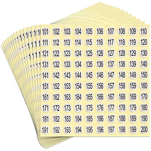 dealzEpic - Zahlenaufkleber - 101 bis 200 runde selbstklebende Aufkleber - Set mit 15 Blatt dealzEpic - Zahlenaufkleber - 101 bis 200 runde selbstklebende Aufkleber - Set mit 15 Blatt von dealzEpic