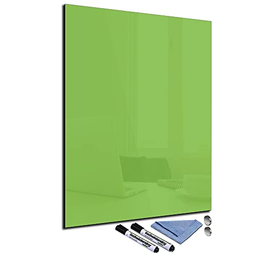 Glas-Magnettafel Grün 60x80 Pinnwand Wand mit Zubehör Whiteboard Küche Office Büro Deko von decorwelt