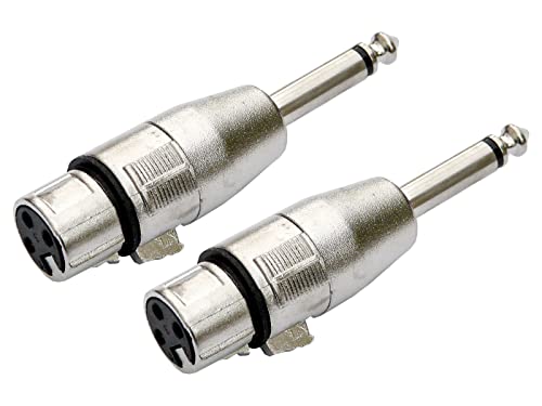 2er Set deetech XFKM-2 - Adapter XLR female auf 6,3mm Klinkenstecker, mono, silber 2er Set deetech XFKM-2 - Adapter XLR female auf 6,3mm Klinkenstecker, mono, silber von deetech