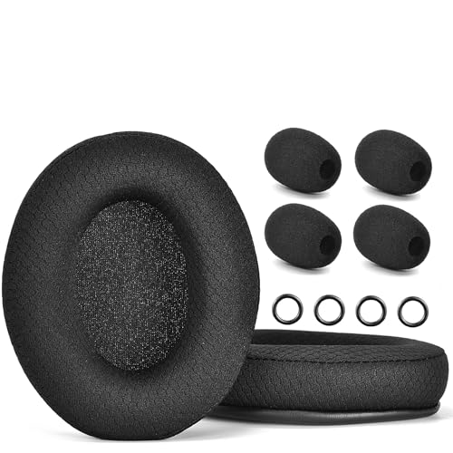 Ersatz-Ohrpolster und Mikrofon-Schaumstoff, kompatibel mit HyperX CloudX/Cloud III/Pro/Core/Alpha/Alpha S/Alpha Pro/Flight/Flight S/Stinger/Stinger S/CloudX Stinger/Stinger Core (Netzgewebe) von defean