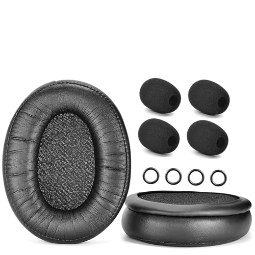 Ersatz-Ohrpolster und Mikrofon-Schaumstoff, kompatibel mit HyperX CloudX/Cloud III/Pro/Core/Alpha/Alpha S/Alpha Pro/Flight/Flight S/Stinger/Stinger S/CloudX Stinger/Stinger Core (Proteinleder) von defean