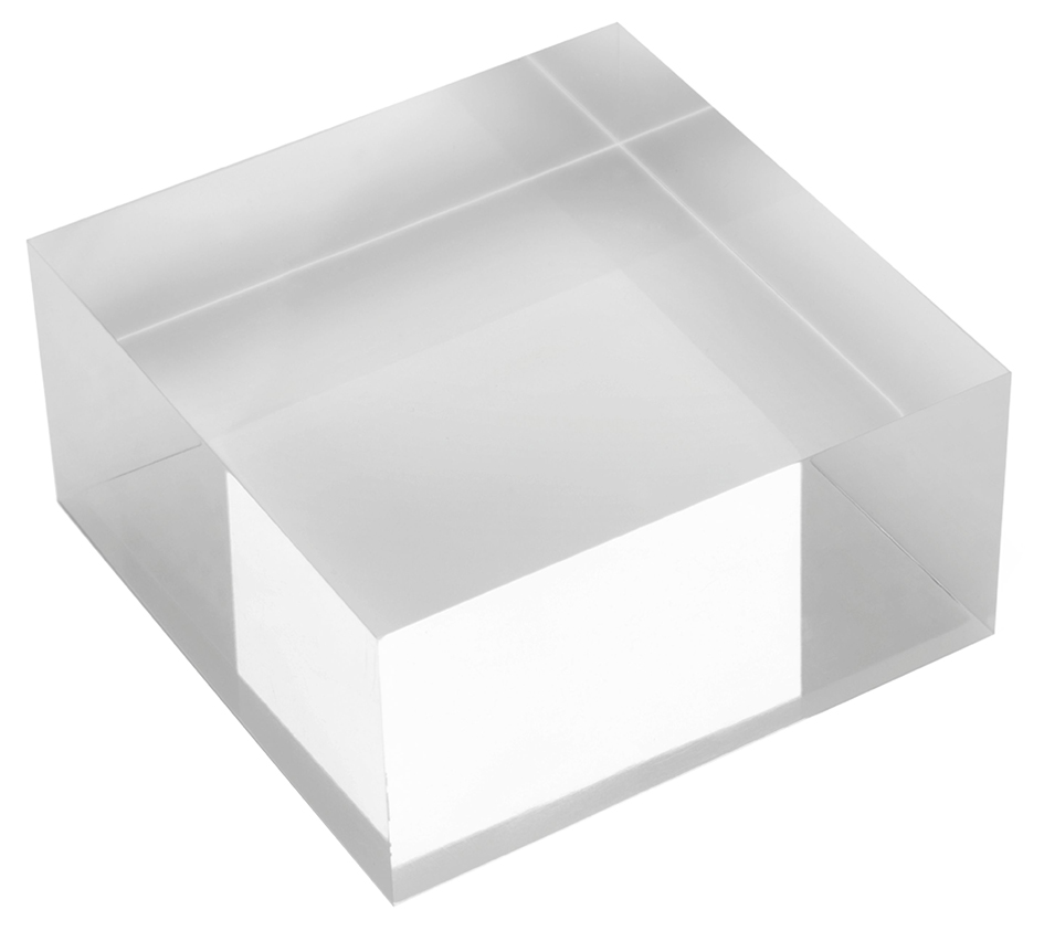 deflecto Acryl-Block, transparent, 75 x 75 x 25 mm von deflecto