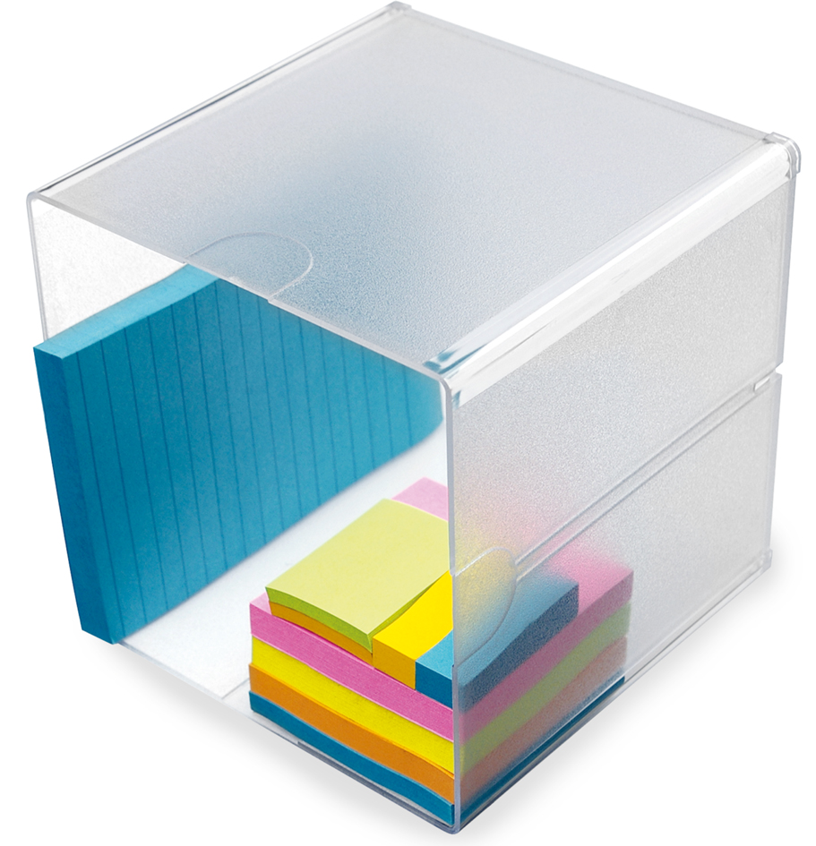 deflecto Organisationsbox Cube, 1 Fach, glasklar von deflecto