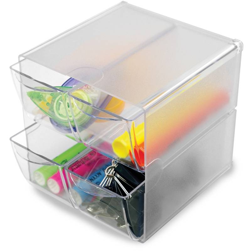 deflecto Organisationsbox Cube, 4 Schubladen, glasklar von deflecto