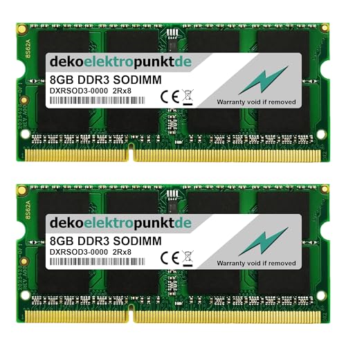 dekoelektropunktde 16GB Kit (2x8GB) Ram Speicher passend für Acer Aspire E1-410 E5-471G-53XG ES1-511, Ersatz Arbeitsspeicher DDR3 SO-DIMM PC3 von dekoelektropunktde