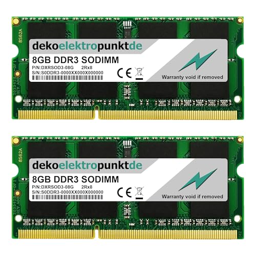 dekoelektropunktde 16GB Kit (2x8GB) Ram Speicher passend für Asus G550JK N56VB N46VJ, Ersatz Arbeitsspeicher DDR3 SO-DIMM PC3 von dekoelektropunktde