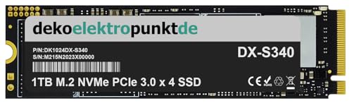 dekoelektropunktde 1TB M.2 NVMe SSD Festplatte passend für HP Elite SFF 800 G9 Desktop PC, Alternatives Ersatzteil 2280 PCIe 3.0 x 4 von dekoelektropunktde