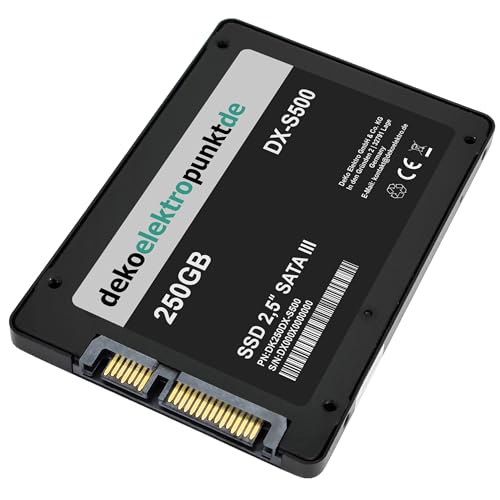 dekoelektropunktde 250GB SSD Festplatte passend für IBM ThinkPad R51e T43p T43 T 43p T 43, Alternatives Ersatzteil 2,5" Zoll SATA3 dekoelektropunktde 250GB SSD Festplatte passend für IBM ThinkPad R51e T43p T43 T 43p T 43, Alternatives Ersatzteil 2,5" Zoll SATA3 von dekoelektropunktde