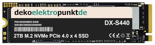 dekoelektropunktde 2TB M.2 NVMe SSD Festplatte passend für HP Pro Mini 400 G9 Desktop PC, Alternatives Ersatzteil 2280 PCIe 4.0 x 4 von dekoelektropunktde