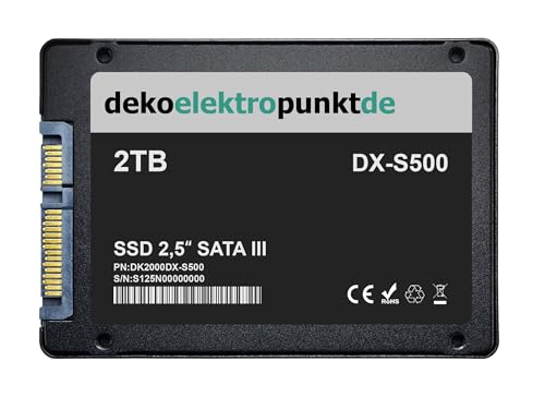 dekoelektropunktde 2TB SSD Festplatte Kompatibel für Gigabyte X470 AORUS Gaming 7 WIFI-50 Mainboard, Alternatives Ersatzteil 2,5" Zoll SATA3 von dekoelektropunktde