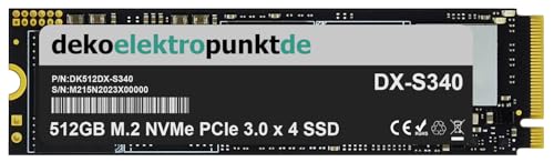 dekoelektropunktde 512GB M.2 NVMe SSD Festplatte passend für HP Elite SFF 600 G9 Desktop PC, Alternatives Ersatzteil 2280 PCIe 3.0 x 4 von dekoelektropunktde