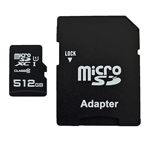 dekoelektropunktde 512GB MicroSDXC Speicherkarte mit Adapter Class 10 kompatibel für Pentax Optio E90 VS20 WG-1 von dekoelektropunktde