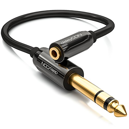deleyCON 0,2m Stereo Audio Klinken Adapter Kabel - 6,3mm Klinken Stecker zu 3,5mm Klinken Buchse - Vergoldete Klinke Stecker und Buchse - Schwarz deleyCON 0,2m Stereo Audio Klinken Adapter Kabel - 6,3mm Klinken Stecker zu 3,5mm Klinken Buchse - Vergoldete Klinke Stecker und Buchse - Schwarz von deleyCON