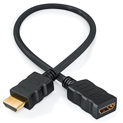 deleyCON 0,5m HDMI Verlängerung Kabel - Kompatibel zu HDMI 2.0a/b/1.4a - UHD 4K HDR 3D 1080p 2160p ARC - High Speed mit Ethernet - Schwarz von deleyCON