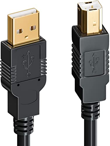 deleyCON 10m Aktives USB Druckerkabel Scannerkabel Datenkabel USB 2.0 A-Stecker zu B-Stecker für Drucker Scanner Fax Multifunktionsdrucker Printer - Schwarz von deleyCON