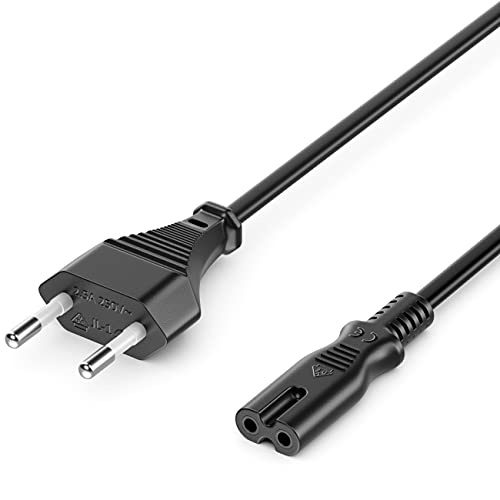 deleyCON 10m Netzkabel Stromkabel Strom Kabel Stecker Typ C Eurostecker auf C7 Buchse Euro-Netzkabel Kleingerätekabel Euro 8 TV Blu-Ray Haushaltsgeräte Netzteile - Schwarz von deleyCON