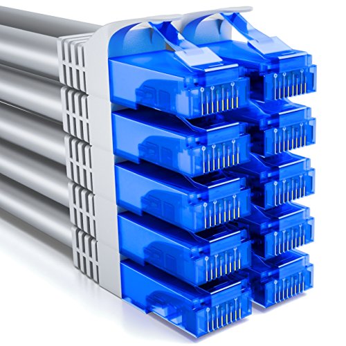 deleyCON 10x 1m CAT6 Netzwerkkabel Set - U-UTP RJ45 CAT-6 LAN Kabel Patchkabel Ethernetkabel DSL Switch Router Modem Repeater Patchpanel - Grau deleyCON 10x 1m CAT6 Netzwerkkabel Set - U-UTP RJ45 CAT-6 LAN Kabel Patchkabel Ethernetkabel DSL Switch Router Modem Repeater Patchpanel - Grau von deleyCON