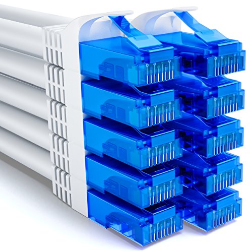 deleyCON 10x 2m CAT6 Netzwerkkabel Set - U-UTP RJ45 CAT-6 LAN Kabel Patchkabel Ethernetkabel DSL Switch Router Modem Repeater Patchpanel - Weiß deleyCON 10x 2m CAT6 Netzwerkkabel Set - U-UTP RJ45 CAT-6 LAN Kabel Patchkabel Ethernetkabel DSL Switch Router Modem Repeater Patchpanel - Weiß von deleyCON
