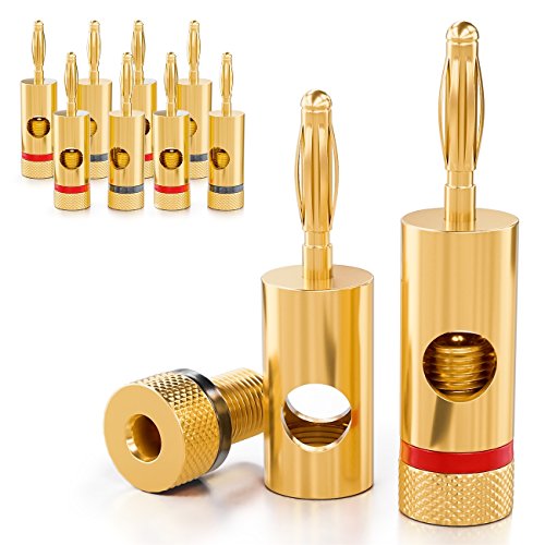 deleyCON 10x Bananenstecker Vergoldet und Schraubbar für Kabel Boxen Verstärker AV-Receiver Endstufen HiFi Stereoanlagen deleyCON 10x Bananenstecker Vergoldet und Schraubbar für Kabel Boxen Verstärker AV-Receiver Endstufen HiFi Stereoanlagen von deleyCON