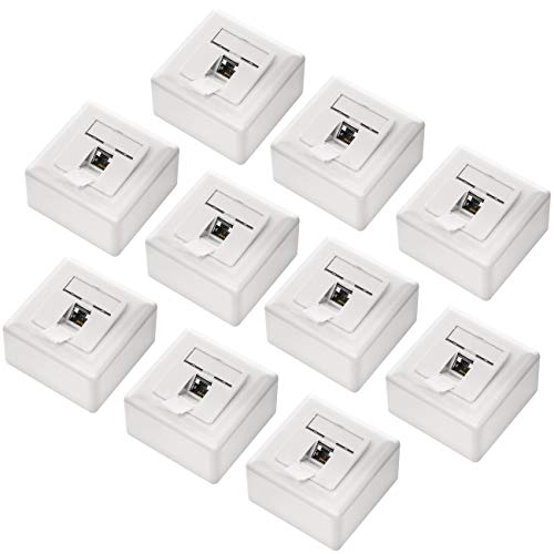 deleyCON 10x CAT6 Universal Netzwerkdose - 1x RJ45 Port - Geschirmt - Aufputz oder Unterputz - 1 Gigabit Ethernet Netzwerk - EIA/TIA 568A&B - Weiß deleyCON 10x CAT6 Universal Netzwerkdose - 1x RJ45 Port - Geschirmt - Aufputz oder Unterputz - 1 Gigabit Ethernet Netzwerk - EIA/TIA 568A&B - Weiß von deleyCON