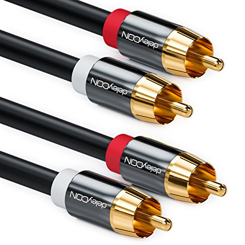 deleyCON 15m Cinch Kabel Stereo Audio Cinch RCA Kabel 2x Cinch Stecker zu 2x Cinch Stecker HiFi-Anlage HiFi-Receiver Heimkino Blu-Ray Player Schwarz deleyCON 15m Cinch Kabel Stereo Audio Cinch RCA Kabel 2x Cinch Stecker zu 2x Cinch Stecker HiFi-Anlage HiFi-Receiver Heimkino Blu-Ray Player Schwarz von deleyCON
