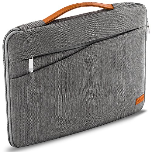 deleyCON 16" - 17,3" Zoll Notebook Tasche Hülle Schutzhülle für Netbook Laptop (40,64cm - 43,94cm) Laptoptasche aus robustem Nylon 2 Zubehörfächer verstärkte Polsterwände - Grau von deleyCON