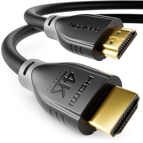 deleyCON 1m HDMI Kabel 2.0 a/b - HDR 10+ UHD 2160p 4K@60Hz YUV 4:4:4 HDR HDCP 2.2 3D ARC Dolby Digital + Dolby ATMOS - Schwarz Grau von deleyCON