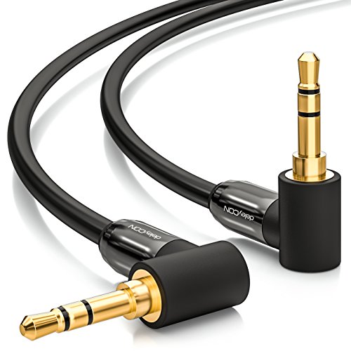 deleyCON 1m Klinkenkabel 3,5mm AUX Kabel Stereo Audio Kabel Klinkenstecker 90° Gewinkelt für PC Laptop Handy Smartphone Tablet KFZ HiFi-Receiver Schwarz deleyCON 1m Klinkenkabel 3,5mm AUX Kabel Stereo Audio Kabel Klinkenstecker 90° Gewinkelt für PC Laptop Handy Smartphone Tablet KFZ HiFi-Receiver Schwarz von deleyCON