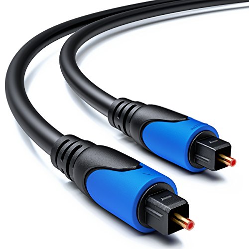 deleyCON 1m Optisches Digital Audio Kabel SPDIF 2x Toslink Stecker Digitalkabel Audiokabel LWL Digitales Lichtwellenleiter Kabel von deleyCON