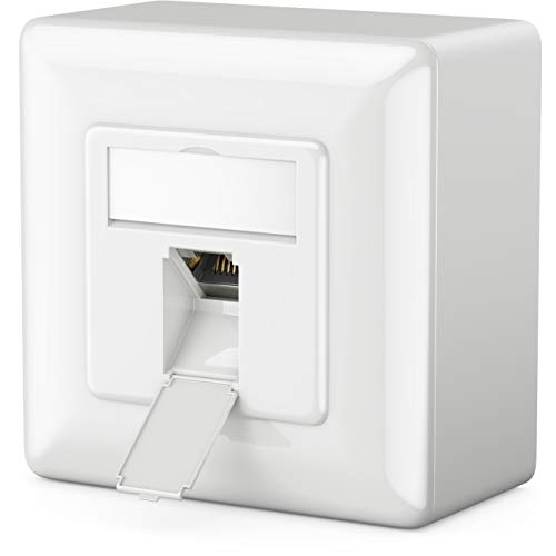 deleyCON 1x CAT6a Universal Netzwerkdose - 1x RJ45 Port - Geschirmt - Aufputz oder Unterputz - 10 Gigabit Ethernet Netzwerk - EIA/TIA 568A&B - Weiß deleyCON 1x CAT6a Universal Netzwerkdose - 1x RJ45 Port - Geschirmt - Aufputz oder Unterputz - 10 Gigabit Ethernet Netzwerk - EIA/TIA 568A&B - Weiß von deleyCON