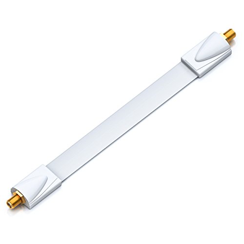 deleyCON 1x Fensterdurchführung SAT Kabel 11cm Flexibel 20cm Länge Kupplung Fenster & Türen Vergoldet Extrem Flach Geschirmt Klebepads - Weiß deleyCON 1x Fensterdurchführung SAT Kabel 11cm Flexibel 20cm Länge Kupplung Fenster & Türen Vergoldet Extrem Flach Geschirmt Klebepads - Weiß von deleyCON