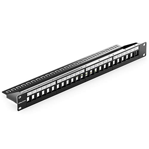 deleyCON 24 Port Patchpanel Patchfeld Modular für Keystone Module 1 HE 19" Zoll Rackeinbau Kompatibel CAT5 CAT6 CAT7 CAT8 LAN Netzwerk Verlegekabel Schwarz deleyCON 24 Port Patchpanel Patchfeld Modular für Keystone Module 1 HE 19" Zoll Rackeinbau Kompatibel CAT5 CAT6 CAT7 CAT8 LAN Netzwerk Verlegekabel Schwarz von deleyCON