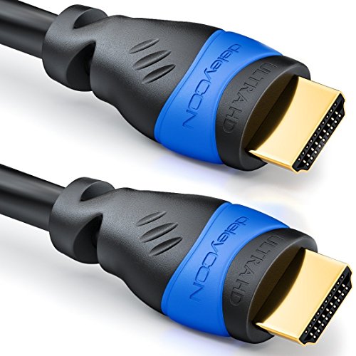 deleyCON 25m HDMI Kabel - Kompatibel zu HDMI 2.0a/b/1.4a - 4K UHD 2160p (4096x2160 Pixel) Full HD HDTV 1080p HDCP Dolby Ethernet LCD LED OLED - Schwarz von deleyCON
