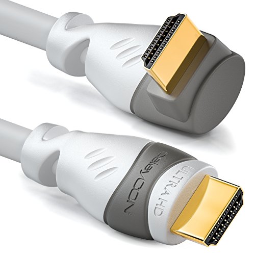 deleyCON 2m HDMI 90° Grad Winkel Kabel - Kompatibel zu HDMI 2.0/1.4 - UHD 4K HDR 3D 1080p 2160p ARC - Weiß deleyCON 2m HDMI 90° Grad Winkel Kabel - Kompatibel zu HDMI 2.0/1.4 - UHD 4K HDR 3D 1080p 2160p ARC - Weiß von deleyCON