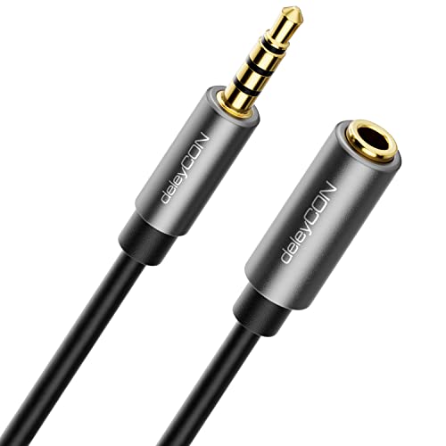 deleyCON 2m Headset Verlängerung CTIA 4 Polig TRRS Mikrofon 3,5mm Klinke Verlängerungskabel Kopfhörer AUX Metallstecker Stereo Audio PC Handy Smartphone Tablet HiFi Receiver deleyCON 2m Headset Verlängerung CTIA 4 Polig TRRS Mikrofon 3,5mm Klinke Verlängerungskabel Kopfhörer AUX Metallstecker Stereo Audio PC Handy Smartphone Tablet HiFi Receiver von deleyCON