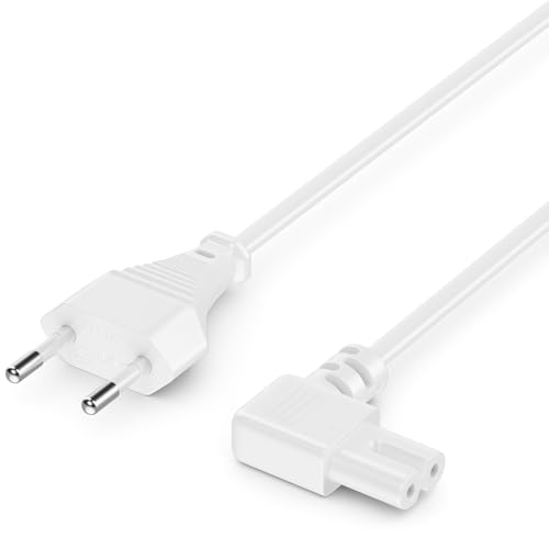 deleyCON 2m Netzkabel Stromkabel Strom Kabel Stecker Typ C Eurostecker auf C7 Buchse 90° Gewinkelt Euro-Netzkabel Kleingerätekabel Euro 8 TV Blu-Ray Haushaltsgeräte Netzteile - Weiß deleyCON 2m Netzkabel Stromkabel Strom Kabel Stecker Typ C Eurostecker auf C7 Buchse 90° Gewinkelt Euro-Netzkabel Kleingerätekabel Euro 8 TV Blu-Ray Haushaltsgeräte Netzteile - Weiß von deleyCON