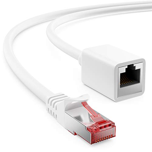 deleyCON 3,0m Cat6 Patchkabel Verlängerung für Ethernet LAN Netzwerkkabel Internetkabel - RJ45 Stecker auf RJ45 Buchse S/FTP PiMF 250 MHz Kupfer - Weiß deleyCON 3,0m Cat6 Patchkabel Verlängerung für Ethernet LAN Netzwerkkabel Internetkabel - RJ45 Stecker auf RJ45 Buchse S/FTP PiMF 250 MHz Kupfer - Weiß von deleyCON