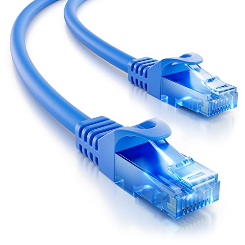 deleyCON 30m CAT.6 Ethernet Gigabit Lan Netzwerkkabel RJ45 CAT6 Kabel Patchkabel Kompatibel zu CAT.5 CAT.5e CAT.6a Cat.7 - Blau von deleyCON