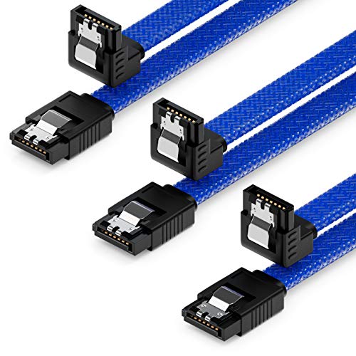 deleyCON 3x 50cm SATA 3 Nylon Kabel Set Datenkabel 6 Gbit/s Anschlusskabel Verbindungskabel Mainboard HDD SSD Festplatte 1 S-ATA Stecker 90° Gewinkelt Blau deleyCON 3x 50cm SATA 3 Nylon Kabel Set Datenkabel 6 Gbit/s Anschlusskabel Verbindungskabel Mainboard HDD SSD Festplatte 1 S-ATA Stecker 90° Gewinkelt Blau von deleyCON