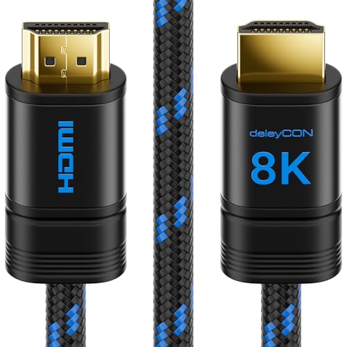 deleyCON 4m 8K HDMI 2.1 Kabel (48G, ULTRA Highspeed) 8K@60Hz 4K@120Hz 2K@144Hz/165Hz EARC HDCP 2.3/2.2 - Kompatibel mit DTS:X Dynamisches HDR Dolby Atmos TV PS5 Xbox Soundbar Monitor deleyCON 4m 8K HDMI 2.1 Kabel (48G, ULTRA Highspeed) 8K@60Hz 4K@120Hz 2K@144Hz/165Hz EARC HDCP 2.3/2.2 - Kompatibel mit DTS:X Dynamisches HDR Dolby Atmos TV PS5 Xbox Soundbar Monitor von deleyCON