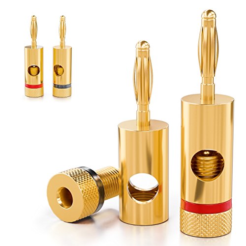 deleyCON 4X Bananenstecker Vergoldet und Schraubbar für Kabel Boxen Verstärker AV-Receiver Endstufen HiFi Stereoanlagen deleyCON 4X Bananenstecker Vergoldet und Schraubbar für Kabel Boxen Verstärker AV-Receiver Endstufen HiFi Stereoanlagen von deleyCON