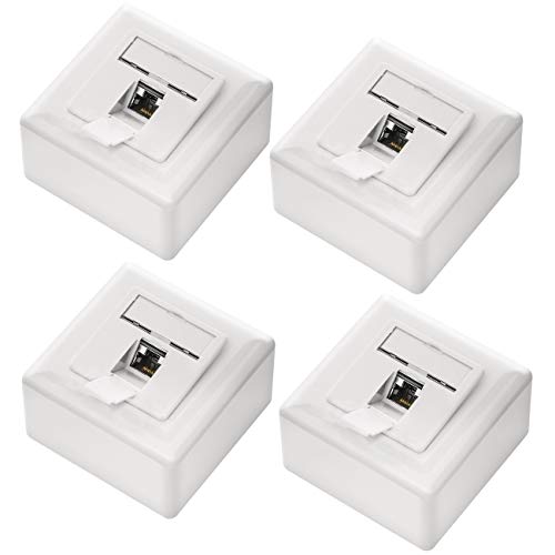 deleyCON 4x CAT6a Universal Netzwerkdose - 1x RJ45 Port - Geschirmt - Aufputz oder Unterputz - 10 Gigabit Ethernet Netzwerk - EIA/TIA 568A&B - Weiß deleyCON 4x CAT6a Universal Netzwerkdose - 1x RJ45 Port - Geschirmt - Aufputz oder Unterputz - 10 Gigabit Ethernet Netzwerk - EIA/TIA 568A&B - Weiß von deleyCON