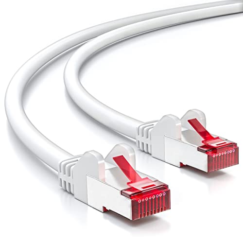deleyCON 50m CAT6 Patchkabel S/FTP PIMF Schirmung CAT-6 RJ45 LAN DSL Netzwerkkabel Ethernetkabel Switch Router Modem Access Point Patchfelder - Weiß deleyCON 50m CAT6 Patchkabel S/FTP PIMF Schirmung CAT-6 RJ45 LAN DSL Netzwerkkabel Ethernetkabel Switch Router Modem Access Point Patchfelder - Weiß von deleyCON