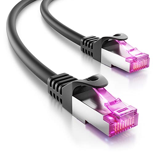 deleyCON 50m CAT7 Outdoor Patchkabel Netzwerkkabel S/FTP 600 MHz 10 Gbit/s AWG 26 CU Kupfer - für Außenbereich UV Resistent extrem Witterungsbeständig LDPE Mantel - Schwarz deleyCON 50m CAT7 Outdoor Patchkabel Netzwerkkabel S/FTP 600 MHz 10 Gbit/s AWG 26 CU Kupfer - für Außenbereich UV Resistent extrem Witterungsbeständig LDPE Mantel - Schwarz von deleyCON