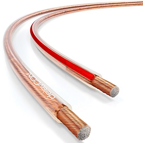deleyCON 50m Lautsprecherkabel 2x 1,5mm² Boxenkabel CCA Kupferüberzogenes Aluminium 2x48x0,20mm Litze Polaritätskennzeichnung - Transparent deleyCON 50m Lautsprecherkabel 2x 1,5mm² Boxenkabel CCA Kupferüberzogenes Aluminium 2x48x0,20mm Litze Polaritätskennzeichnung - Transparent von deleyCON