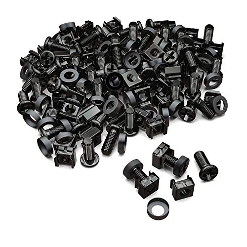 deleyCON 50x M6 Käfigmuttern Schrauben Set für Netzwerkschränke - 50er Set Patchpanel Racks Servergehäuse 19 Zoll 10 Zoll Montagesatz Stahl - Schwarz deleyCON 50x M6 Käfigmuttern Schrauben Set für Netzwerkschränke - 50er Set Patchpanel Racks Servergehäuse 19 Zoll 10 Zoll Montagesatz Stahl - Schwarz von deleyCON