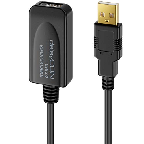 deleyCON 5m Aktives USB 2.0 Kabel Aktive Verlängerung mit Signalverstärker USB2.0 Repeaterkabel Verlängerungskabel PC Computer Drucker Scanner deleyCON 5m Aktives USB 2.0 Kabel Aktive Verlängerung mit Signalverstärker USB2.0 Repeaterkabel Verlängerungskabel PC Computer Drucker Scanner von deleyCON